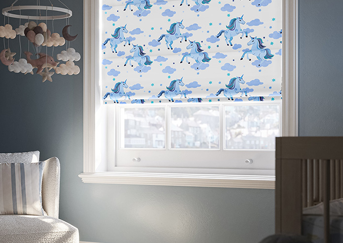 Unicorn Magic, Blue - Twist&Fit Roman Blind - Image 5